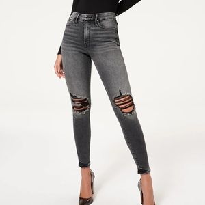 GOOD AMERICAN “good waist” distressed knees